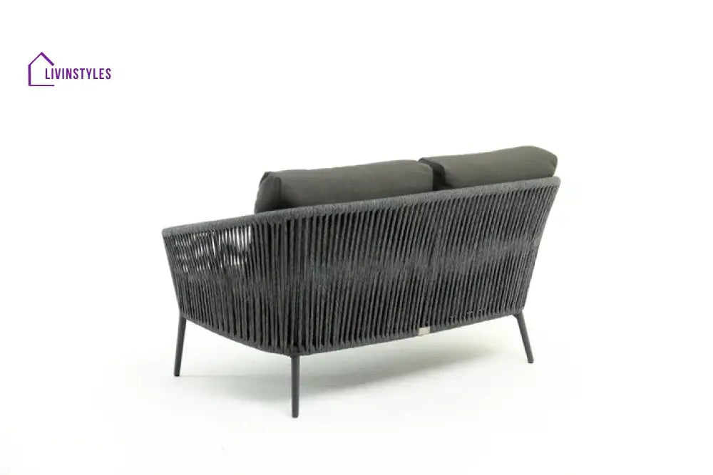Caruso Outdoor Sofa 2 Seater (Dark Grey) Braided & Rope - Sofa Sets