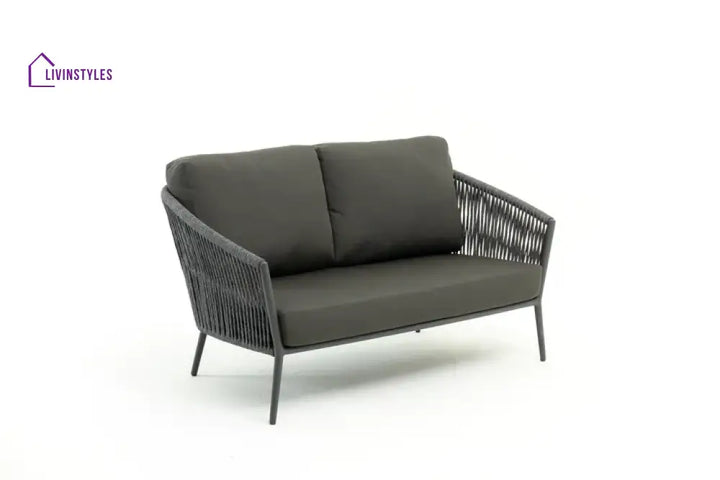 Caruso Outdoor Sofa 2 Seater (Dark Grey) Braided & Rope - Sofa Sets