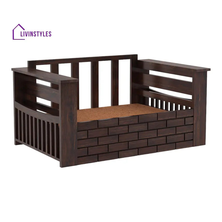 LuxiBlend 2 Seater Walnut Sofa Cum Bed Sheesham Wood