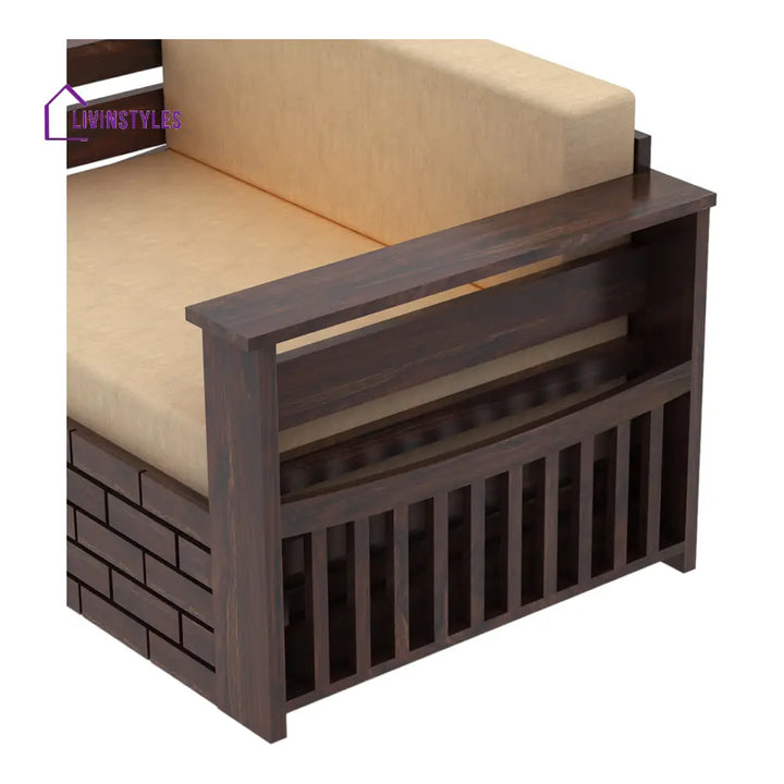LuxiBlend 2 Seater Walnut Sofa Cum Bed Sheesham Wood