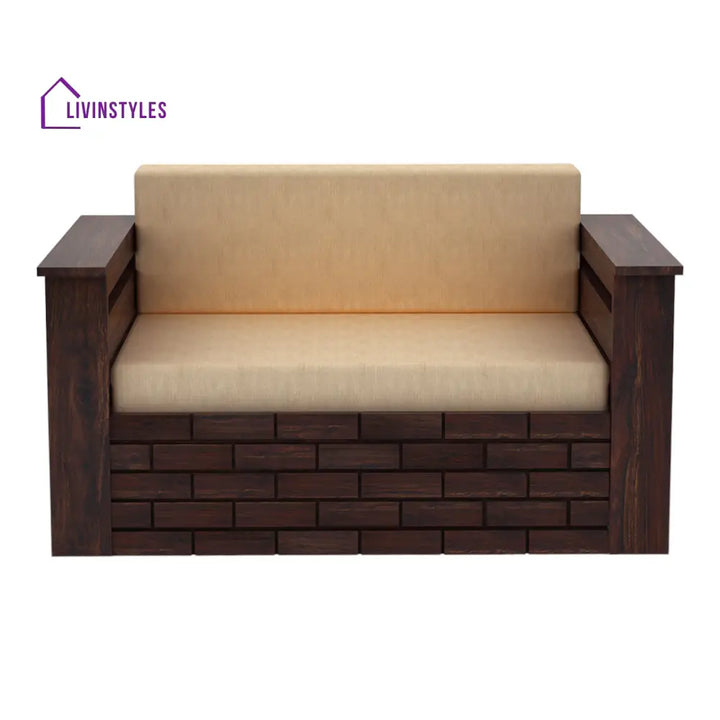 LuxiBlend 2 Seater Walnut Sofa Cum Bed Sheesham Wood