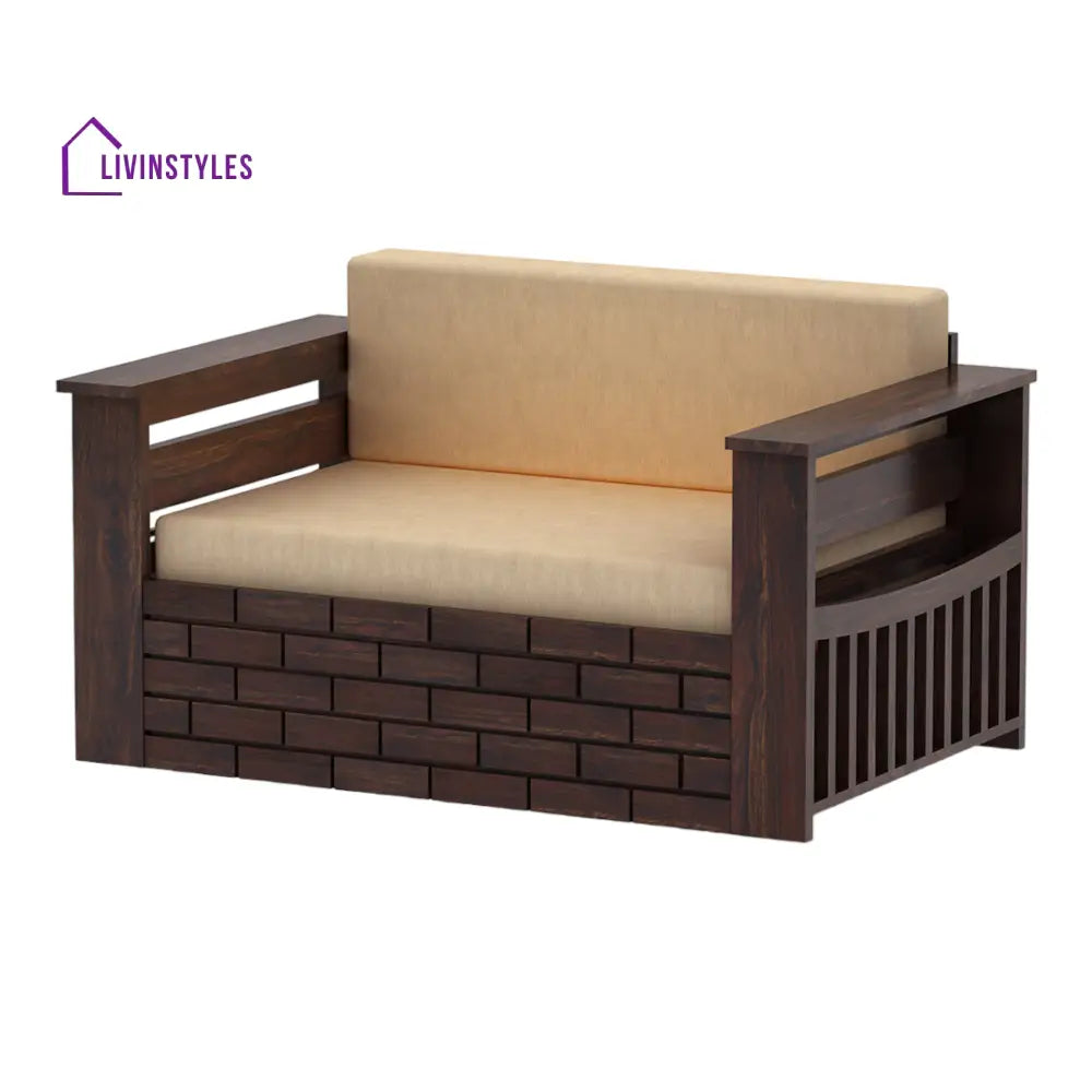 LuxiBlend 2 Seater Walnut Sofa Cum Bed Sheesham Wood