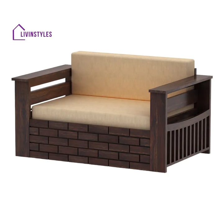 LuxiBlend 2 Seater Walnut Sofa Cum Bed Sheesham Wood