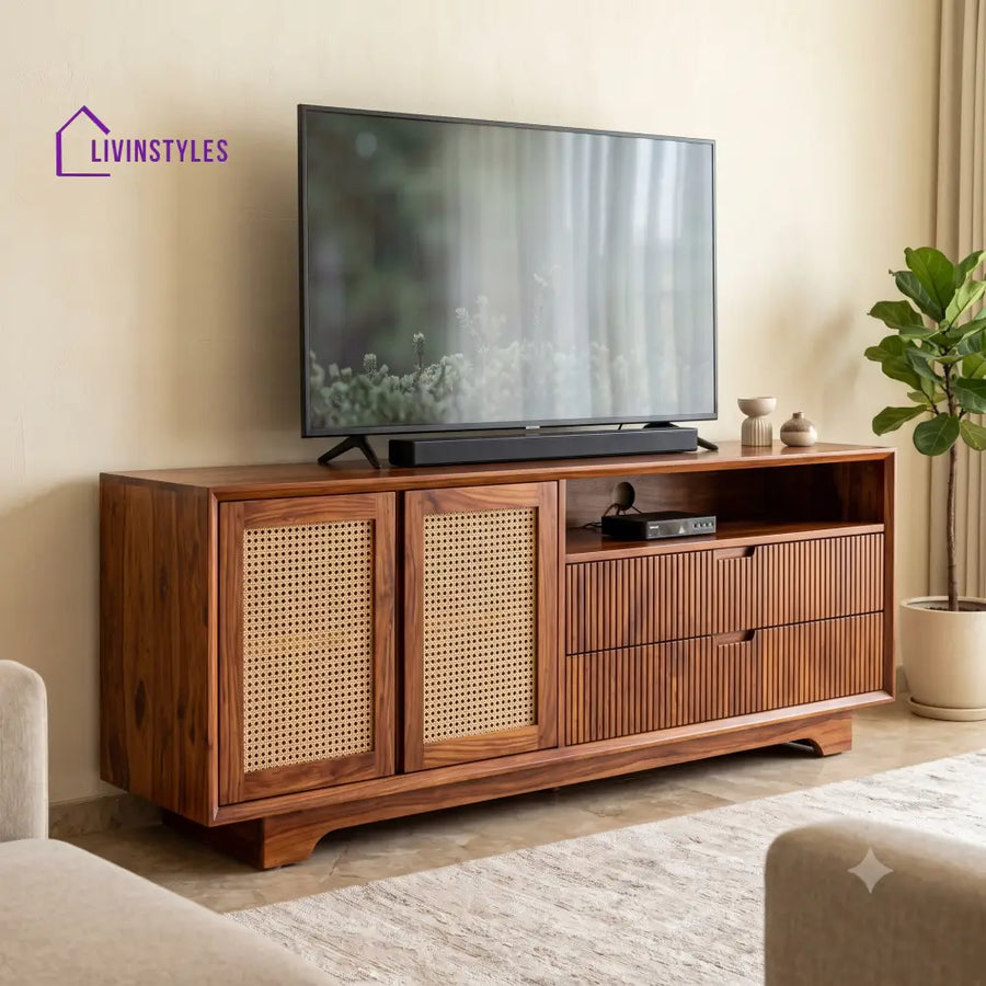 Cassandre Solid Sheesham Wood Tv Unit for Living Room | Tv Cabinet | Tv Console Unit