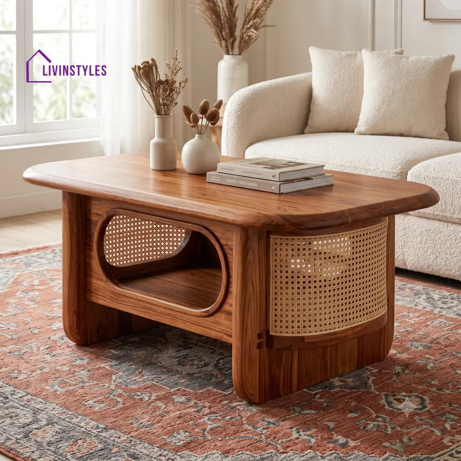 Cassandre Wooden Coffee Table for Living Room | Tea Table | Teapoy | Center table