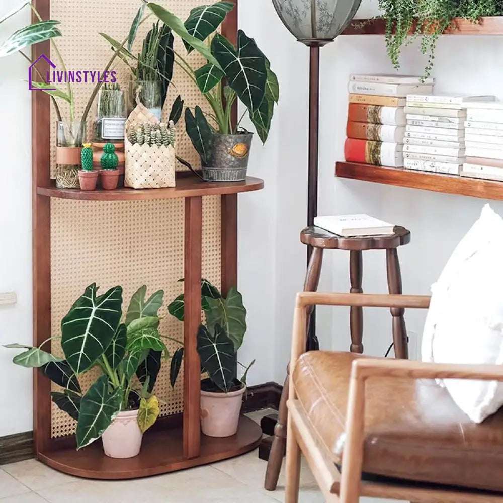 Cassia Wooden and Cane Weaving Room Partition for Living Room