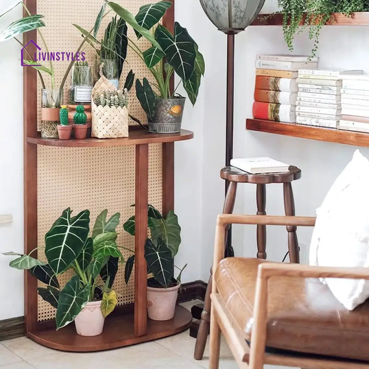 Cassia Wooden and Cane Weaving Room Partition for Living Room