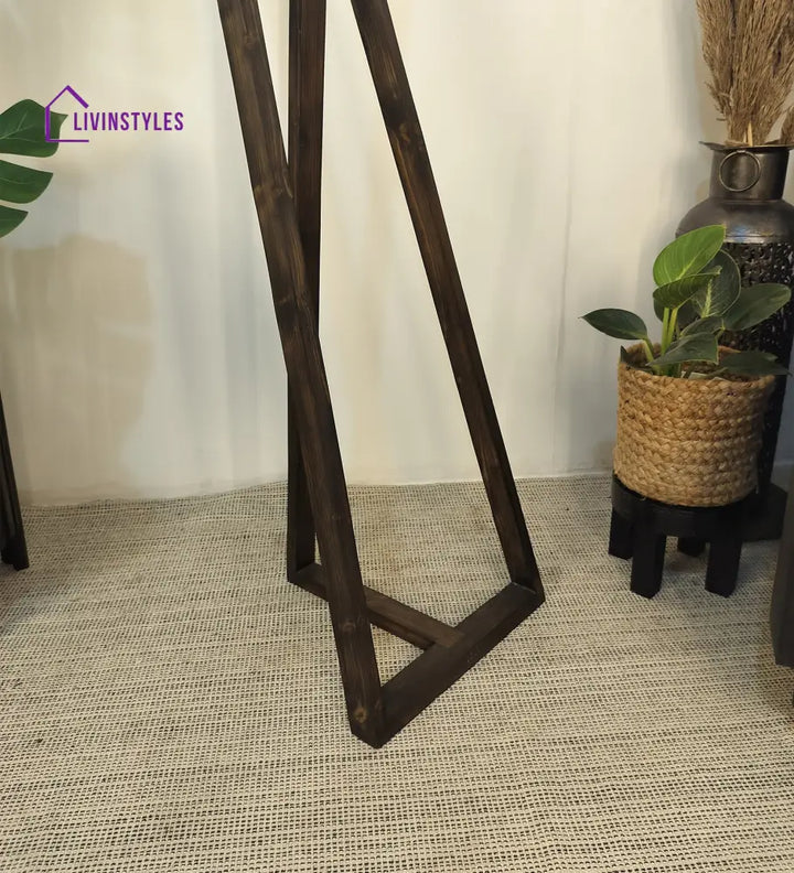 Catapult Wooden Floor Lamp With Brown Base And Premium Beige Fabric Lampshade Lamps