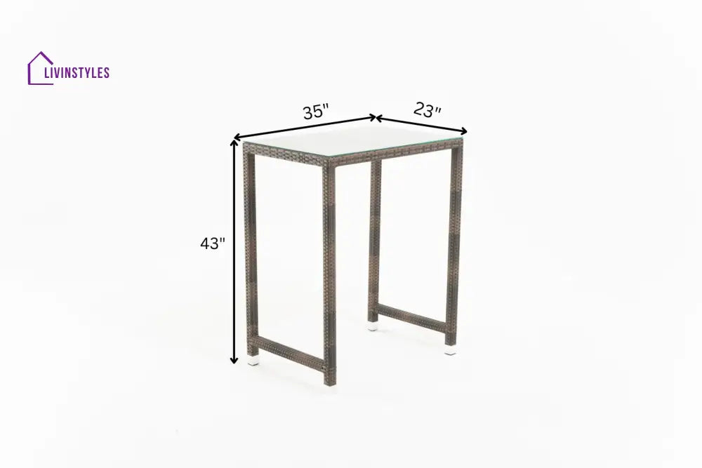 Cea Outdoor Patio Bar Sets 4 Chairs and 1 Table (Brown) - Bar Sets