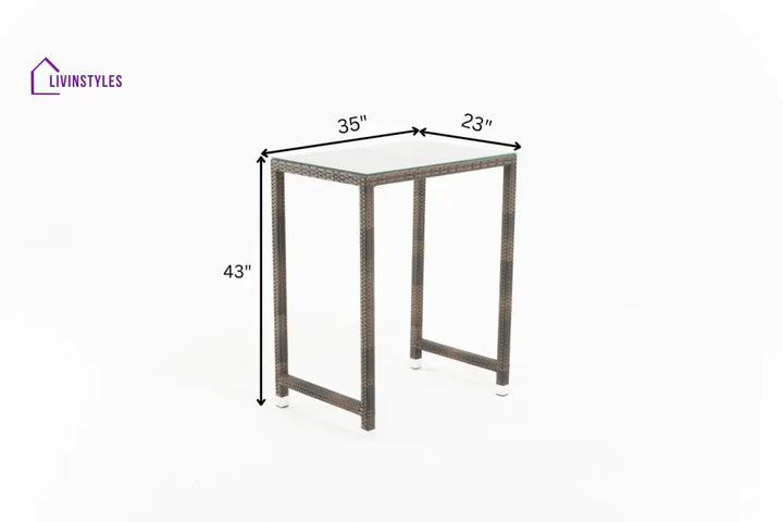 Cea Outdoor Patio Bar Sets 4 Chairs and 1 Table (Brown) - Bar Sets