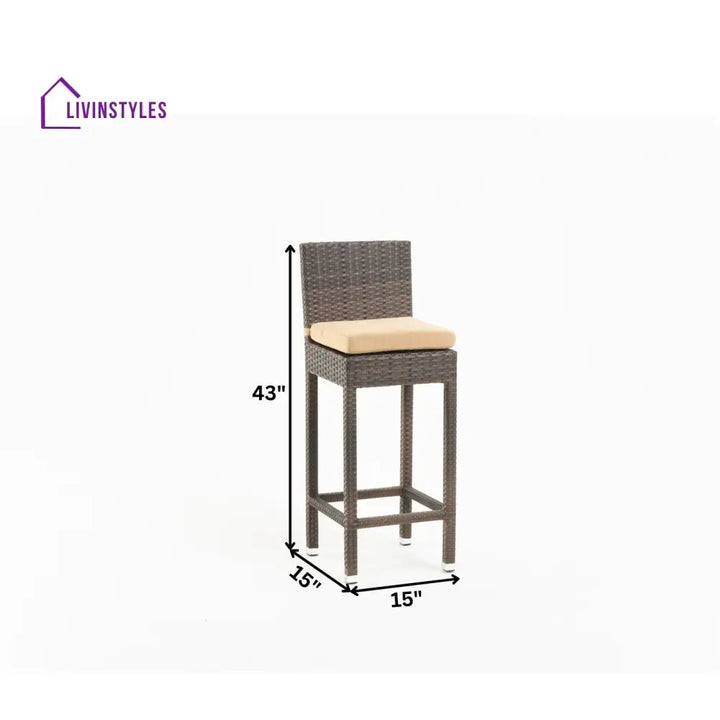 Cea Outdoor Patio Bar Sets 4 Chairs and 1 Table (Brown) - Bar Sets