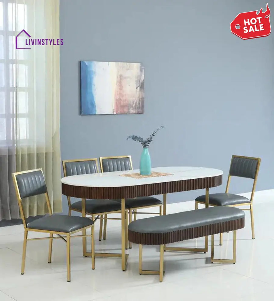 Vista Metal 6 Seater Dining Set Dining Set