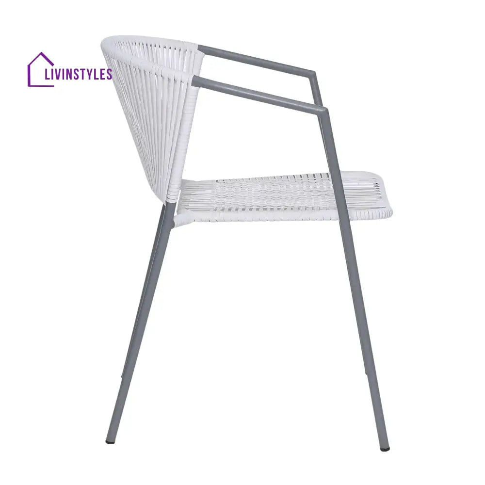 Celestia 3-Piece Outdoor White Rope Patio Set - Patio Set