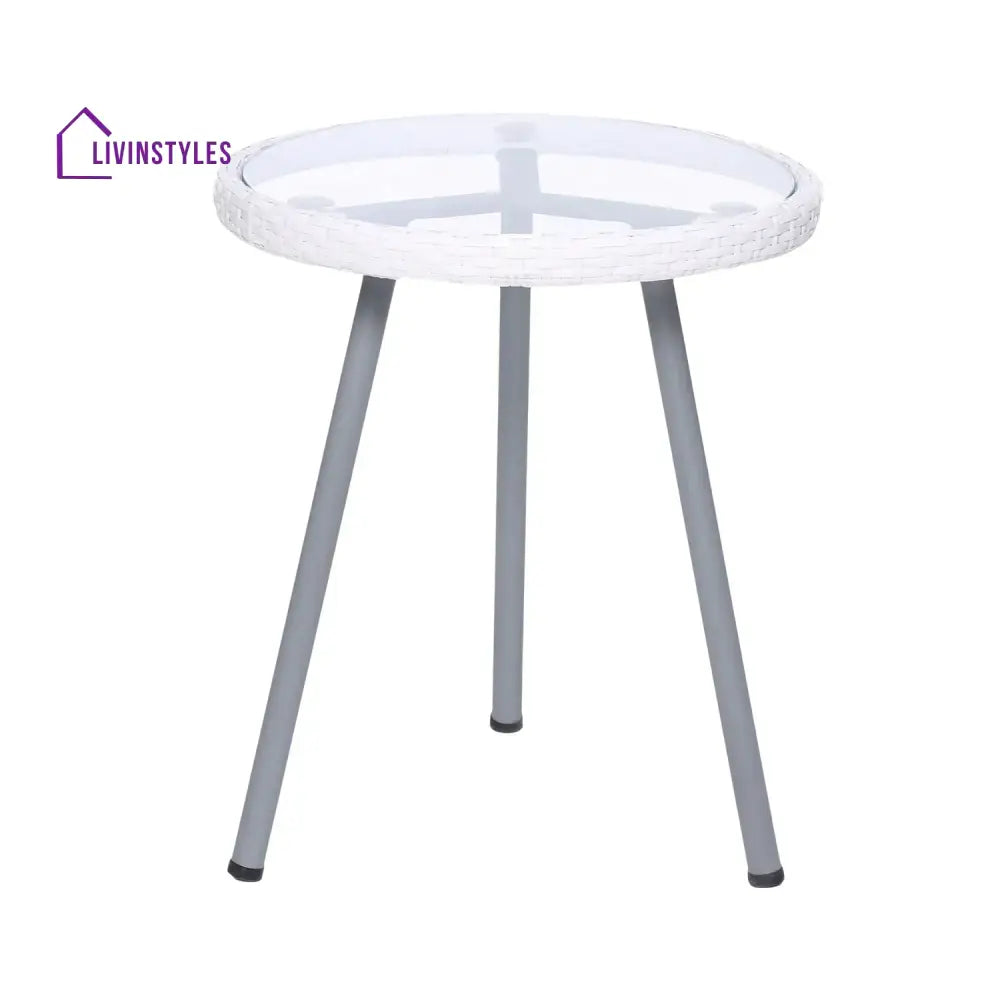 Celestia 3-Piece Outdoor White Rope Patio Set - Patio Set