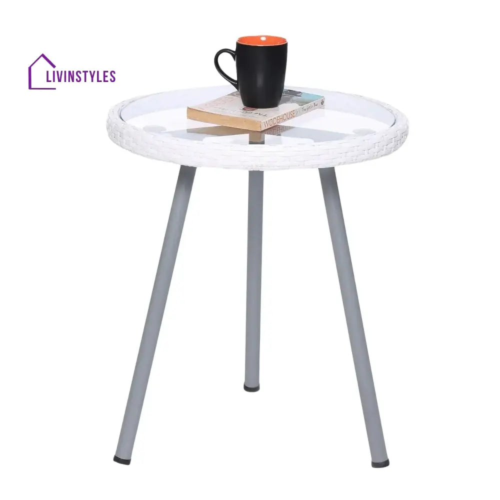 Celestia 3-Piece Outdoor White Rope Patio Set - Patio Set