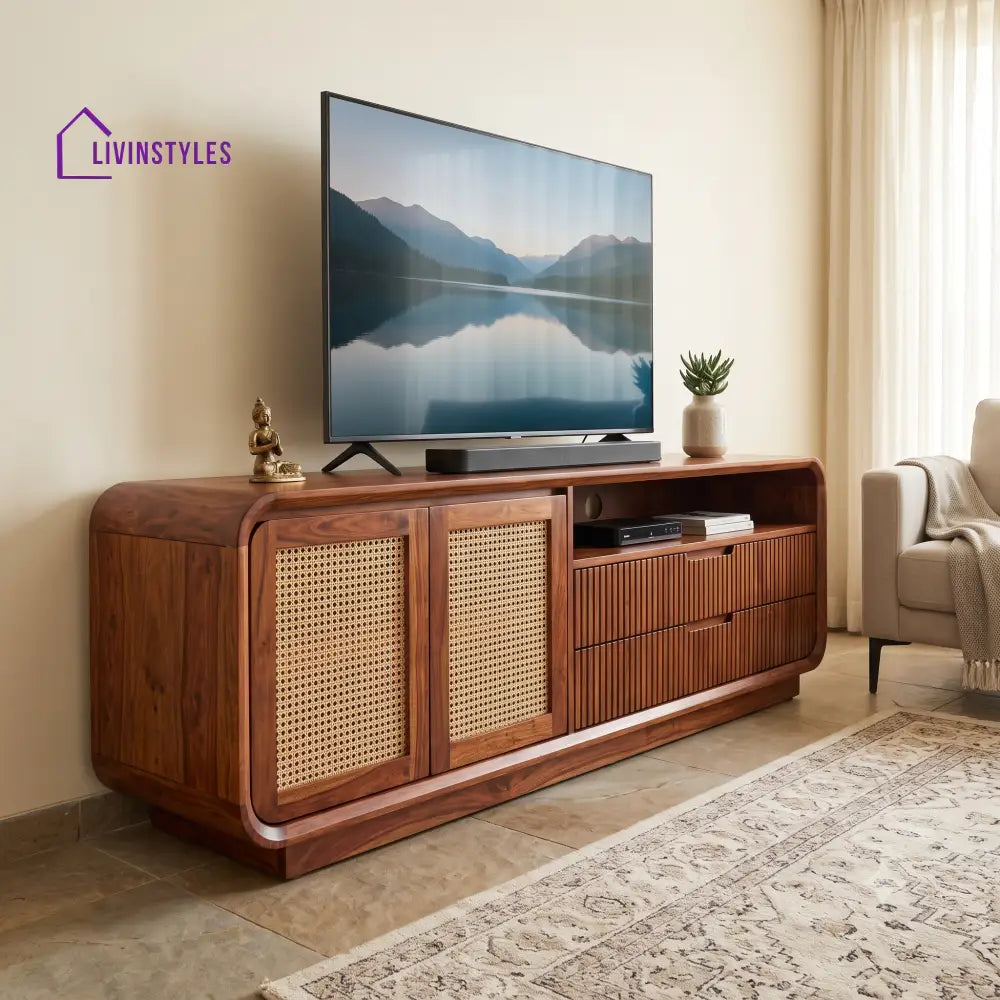 Celestin Solid Sheesham Wood Tv Unit for Living Room | Tv Cabinet | Tv Console Unit
