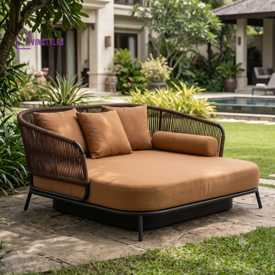 Celestine Premium Outdoor Day Bed in Metal Frame with Powder Coated & Rope