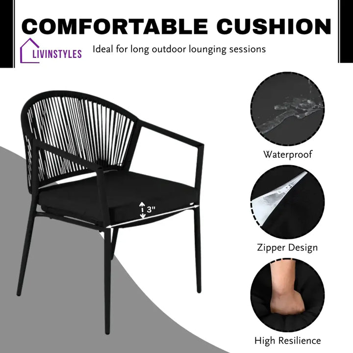 Celia 3 Piece Garden Outdoor Rope Patio Set - Patio Set