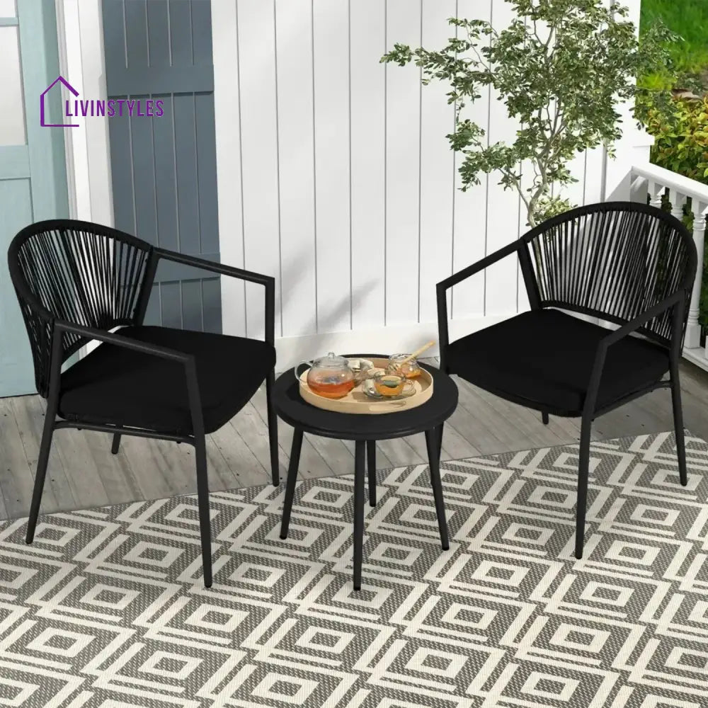 Celia 3 Piece Garden Outdoor Rope Patio Set - Patio Set