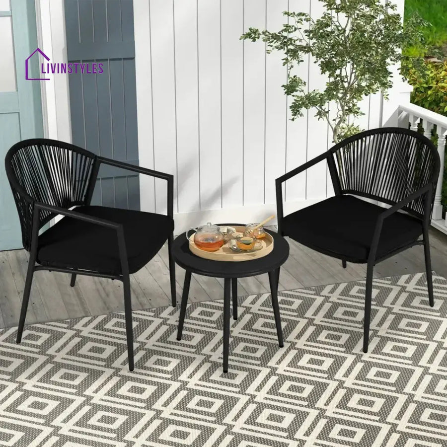 Celia 3 Piece Garden Outdoor Rope Patio Set - Patio Set