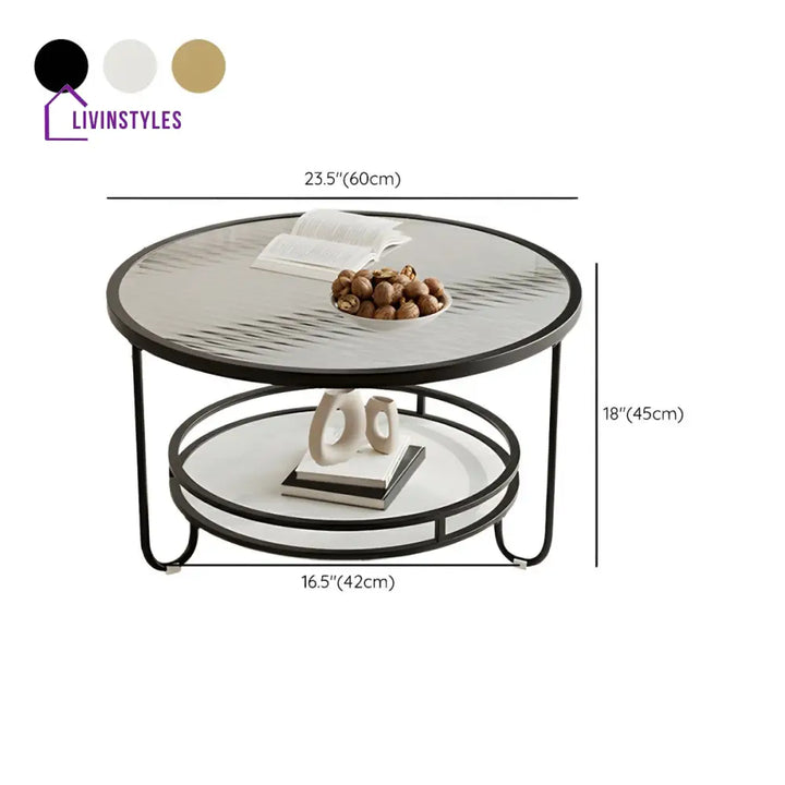 Celina Stainless Steel Frame and Fluted Glass Top Coffee Table for Living Room