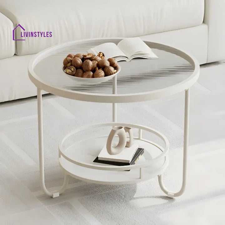 Celina Stainless Steel Frame and Fluted Glass Top Coffee Table for Living Room
