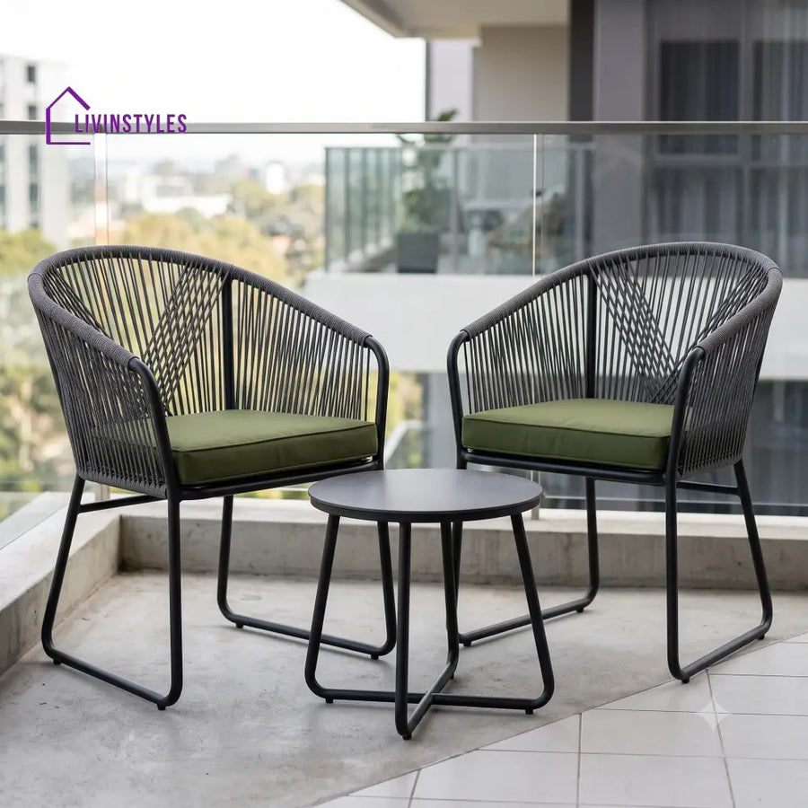 Celine Outdoor Set 2 Chairs and 1 Table | Balcony Furniture Set