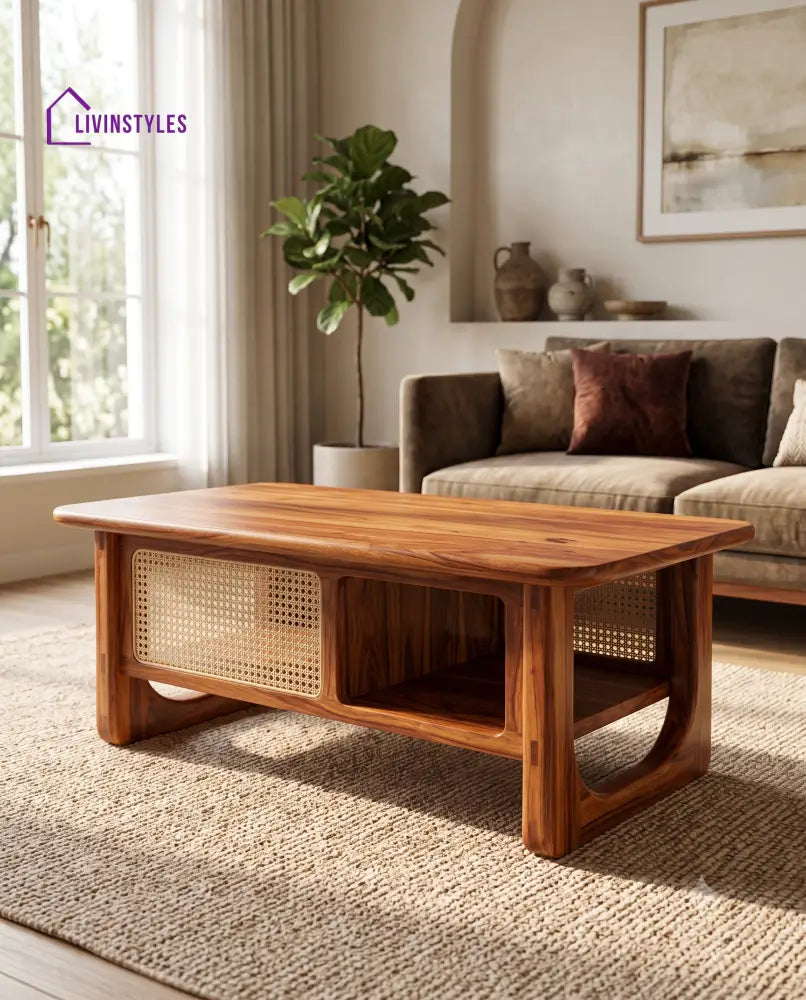 Céline Wooden Coffee Table for Living Room | Tea Table | Teapoy | Center table