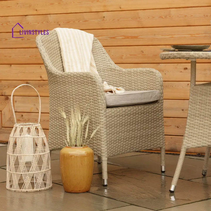 Cerci Outdoor Patio Seating Set 2 Chairs and 1 Table Set (Cream) - Coffee Table Sets