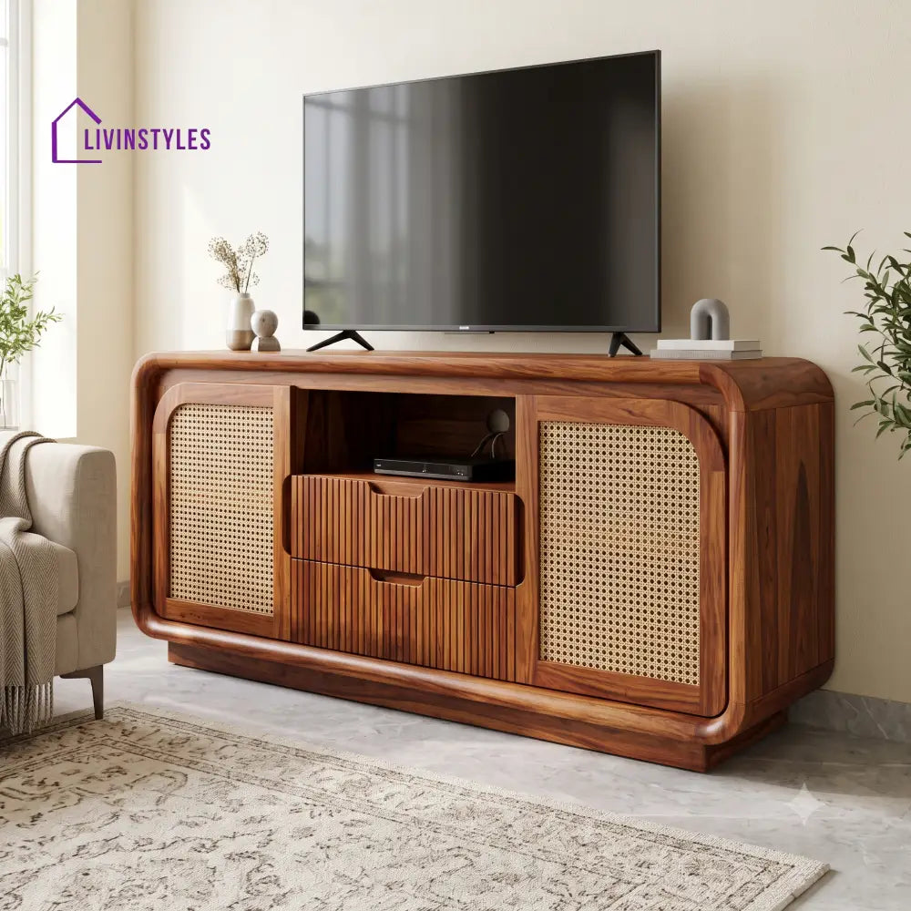 Cerise Solid Sheesham Wood Tv Unit for Living Room | Tv Cabinet | Tv Console Unit
