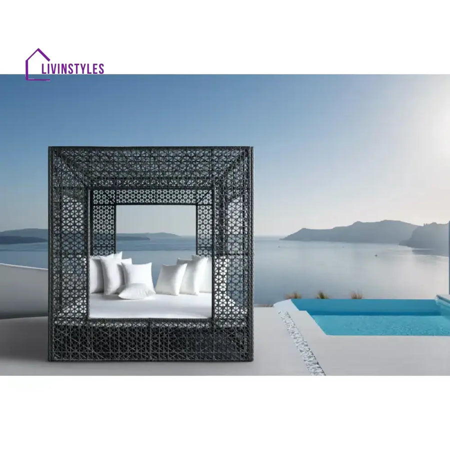 César Outdoor Poolside Sunbed With Cushion Daybed (GREY) - Sunbed