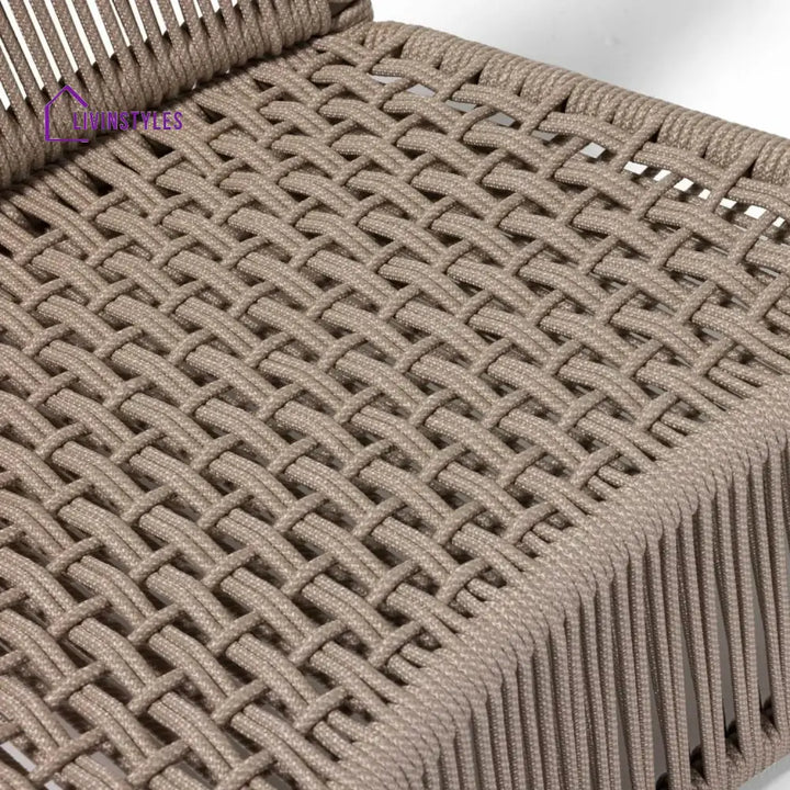 Cestino Outdoor Patio Seating Set 2 Chairs and 1 Table Set (Beige) Braided & Rope - Coffee Table Sets