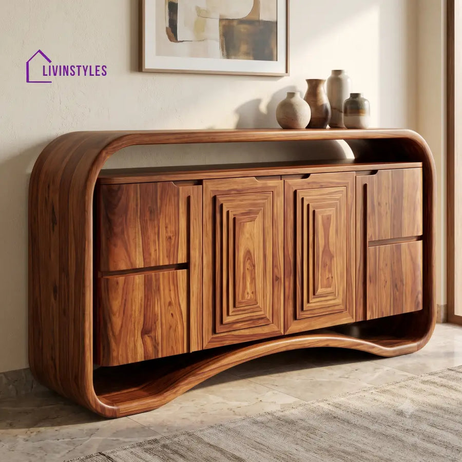 Chaitra Premium Wooden Sideboard and Cabinet for Living Room
