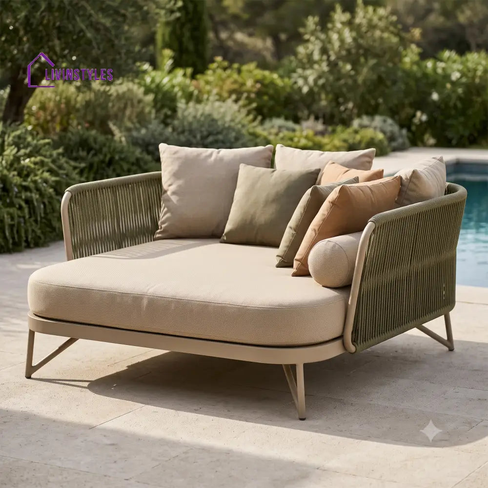 Chantal Premium Outdoor Day Bed in Metal Frame with Powder Coated & Rope