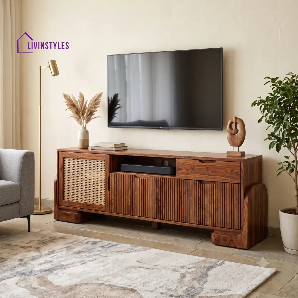Chantal Solid Sheesham Wood Tv Unit for Living Room | Tv Cabinet | Tv Console Unit