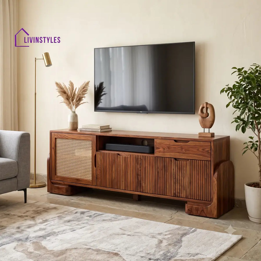 Chantal Solid Sheesham Wood Tv Unit for Living Room | Tv Cabinet | Tv Console Unit