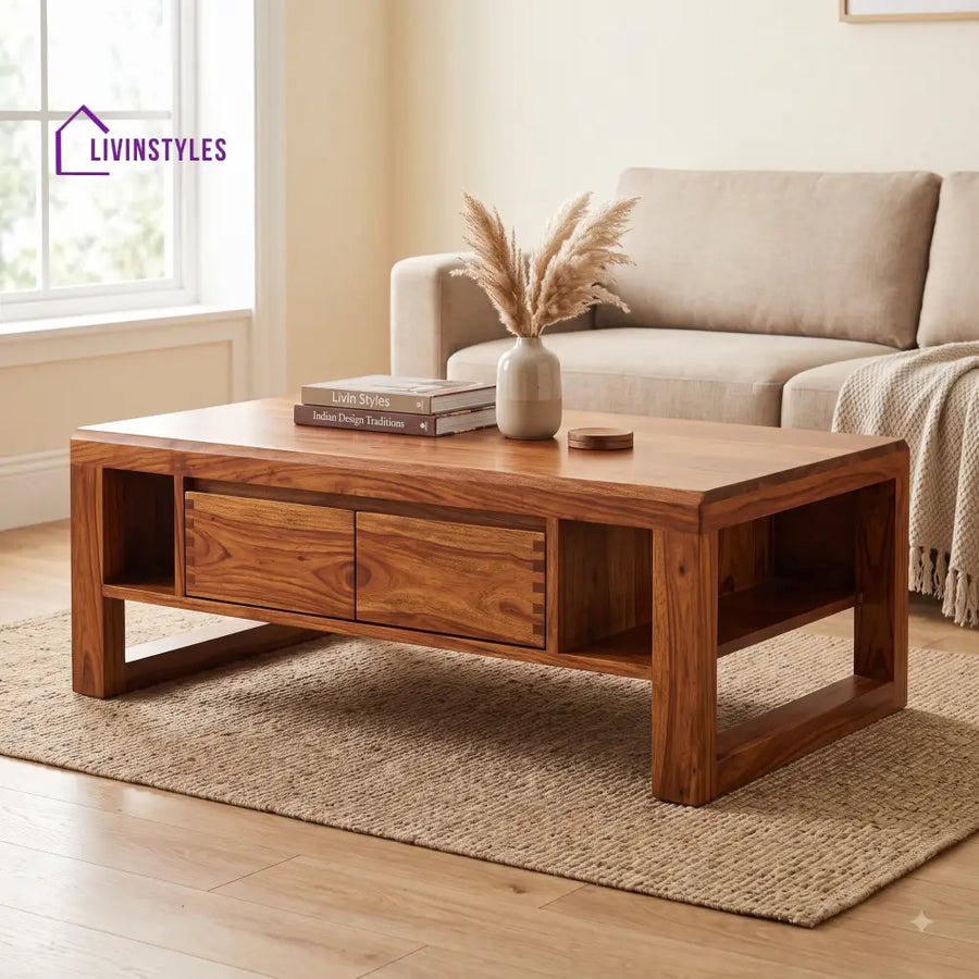 Chantal Wooden Coffee Table for Living Room | Tea Table | Teapoy | Center table
