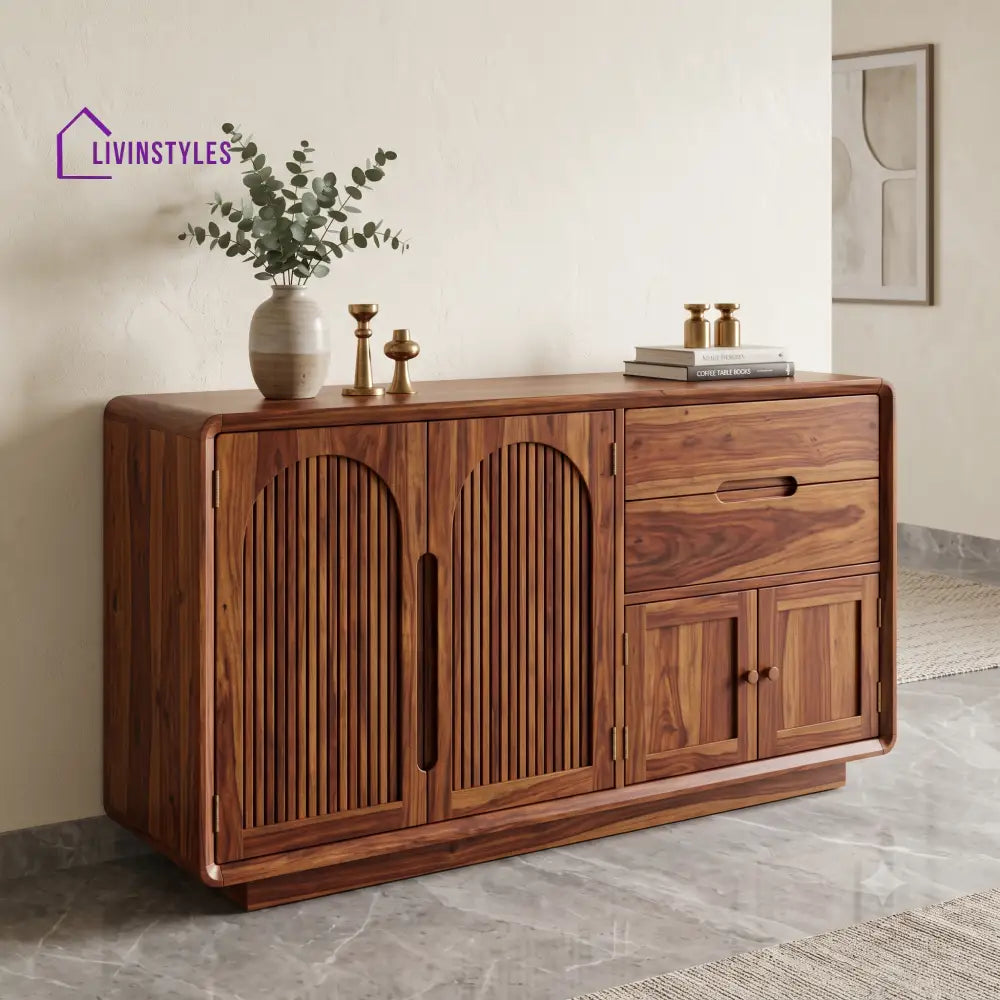 Charanya Premium Sheesham Wood Sideboard and Cabinet for Living Room
