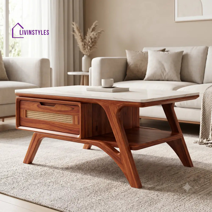 Charanya Premium Solid Wood Coffee Table for Living Room Online
