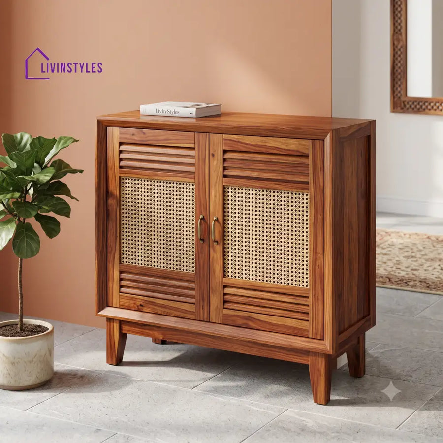 Charanya Sheesham Wood Shoe Rack | Wooden Shoe Cabinet