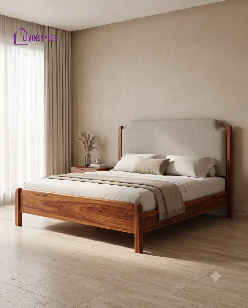 Charanya Wooden Bed | Solid Wood Double Bed | Wooden King size bed & Wooden Queen size bed