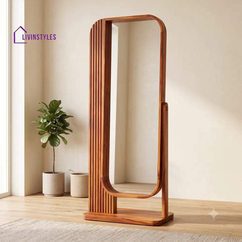 Charanya Wooden Full Length Mirror for Bedroom & Living Room