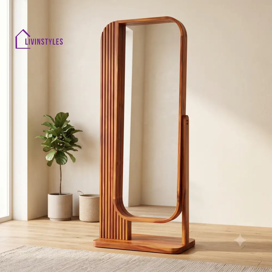 Charanya Wooden Full Length Mirror for Bedroom & Living Room