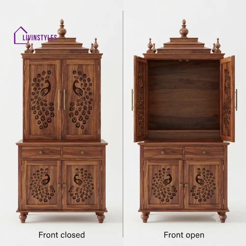 Charita Premium Solid Wood Home Temple | Pooja Mandir for Home
