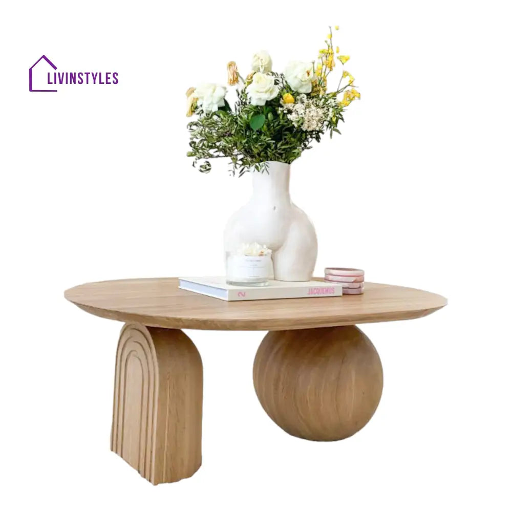Charita Solid Oak Wood Coffee Table