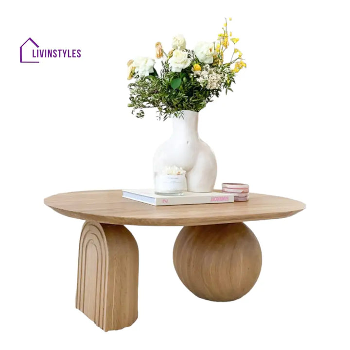 Charita Solid Oak Wood Coffee Table