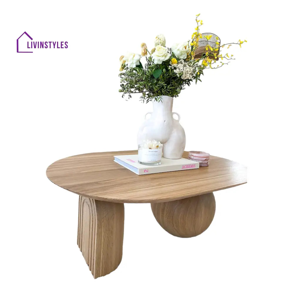 Charita Solid Oak Wood Coffee Table