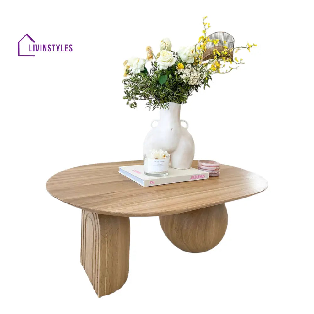 Charita Solid Oak Wood Coffee Table