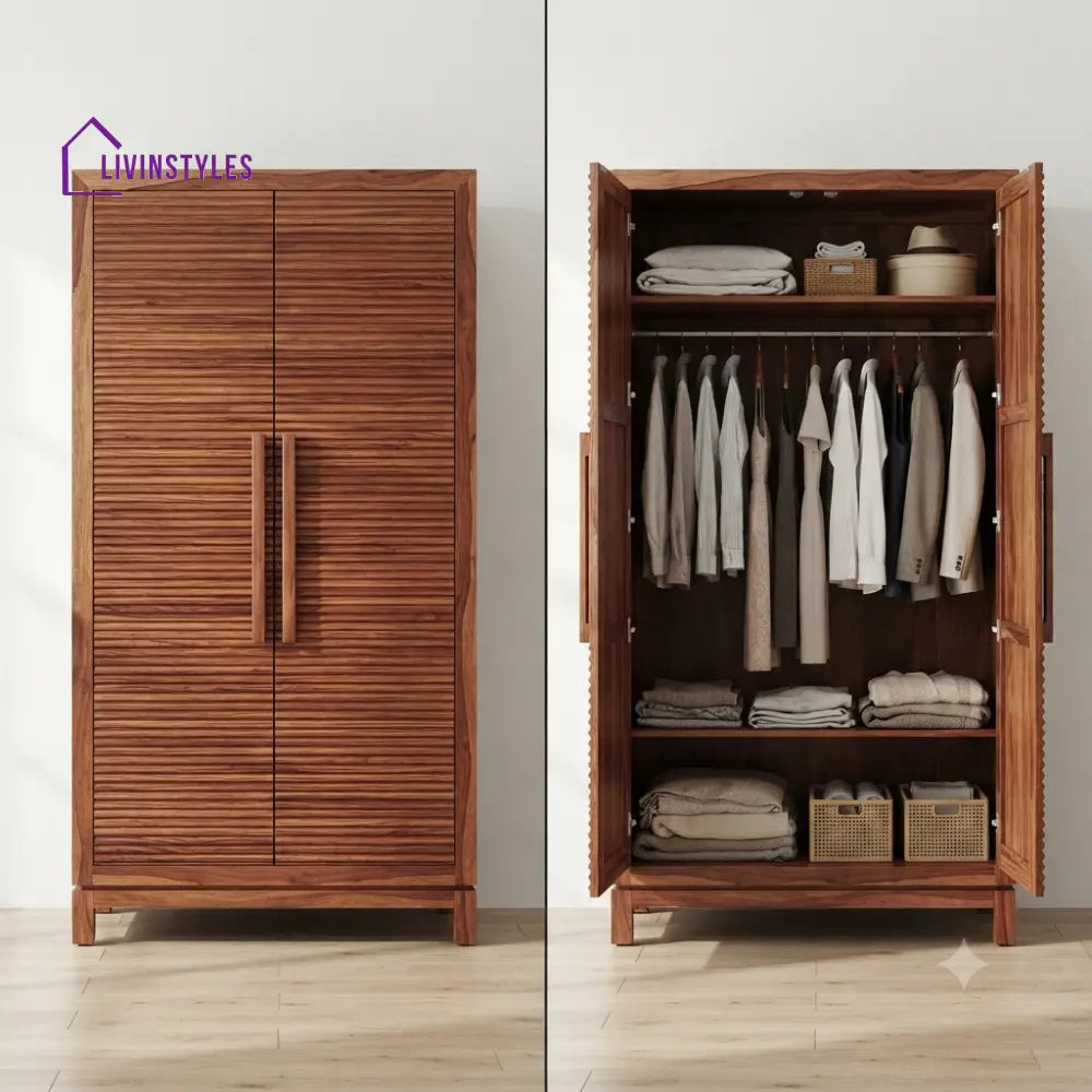 Charita Wooden Wardrobe for Clothes | Cupboard for Clothes