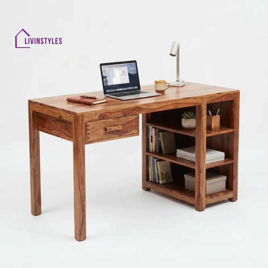 Charitha Sheesham Wood Study Table for Home | Wooden Study Table